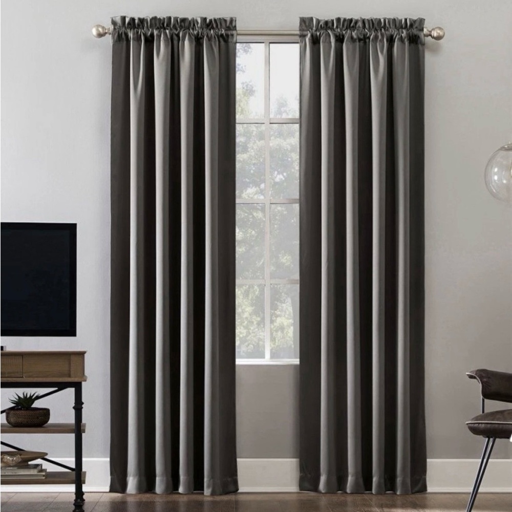 Sun Zero 52"x95" Blackout Curtain Panel Gray